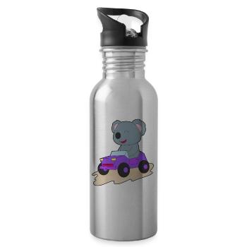 Koala Car - Water bottle with straw - silver - Right