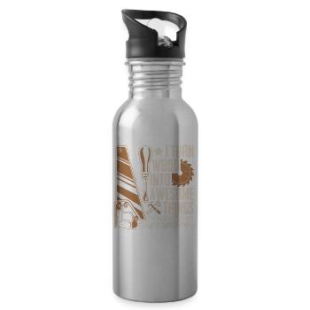 Turning Wood into Great Artisan DIY - Water bottle with straw - silver - Right