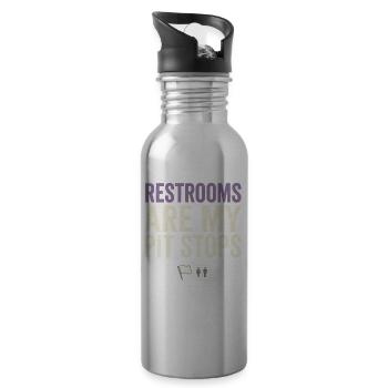 Crohn's disease, Crohn's disease, Ibd-krieger - Water bottle with straw - silver - Right