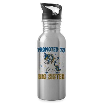 Gender reveal Promoted To Big Sister baby shower - Water bottle with straw - silver - Right