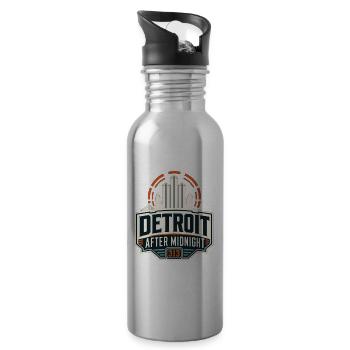 Detroit Nachmitternacht Badge - Trinkflasche mit integriertem Trinkhalm - Lightsilver - Rechts
