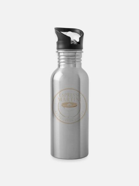 Espresso-martini-social-club-cocktail-geschenk - Trinkflasche mit integriertem Trinkhalm - Lightsilver