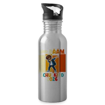 Schulanfang 2026 Einschulung Junge Mädchen Kita - Trinkflasche mit integriertem Trinkhalm - Lightsilver - Rechts