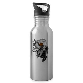 Mercenaire hessois en cavalier sans tête Halloween - Gourde avec paille intégrée - argent clair - Droite