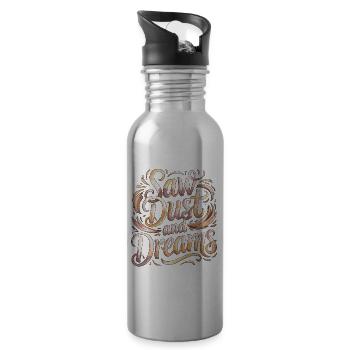 Cabinet Maker Saw Dust And Dreams Custom Cabinetry - Water bottle with straw - silver - Right