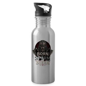 Born Of Storm And Steel - Trinkflasche mit integriertem Trinkhalm - Lightsilver - Rechts