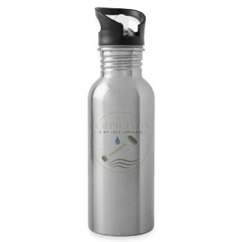 Lymphsystem Lymphdrainage Wellness Geschenk - Trinkflasche mit integriertem Trinkhalm - Lightsilver - Rechts