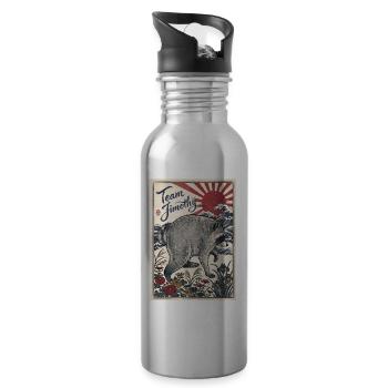Jimothy Viral Raccoon Funny Team Jimothy - Water bottle with straw - silver - Right