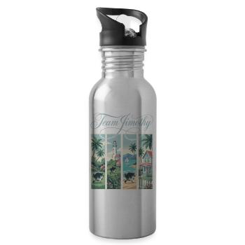 Jimothy Viraler Waschbär Lustiges Team Jimothy - Trinkflasche mit integriertem Trinkhalm - Lightsilver - Rechts