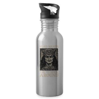 Vlad – King of Darkness - Water bottle with straw - silver - Right