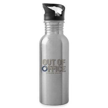 Schülerhumor – Sommer außerhalb des Büros vorbei - Trinkflasche mit integriertem Trinkhalm - Lightsilver - Rechts
