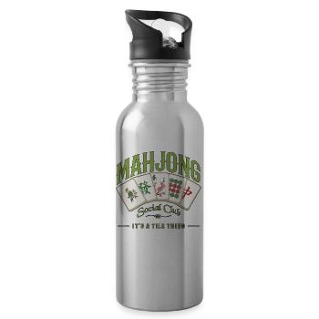 Mahjong-Spiel Sozialclub-Mahjong-Spieler - Trinkflasche mit integriertem Trinkhalm - Lightsilver - Rechts