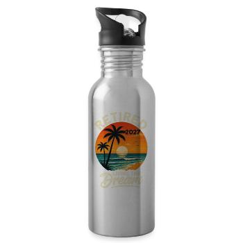 Retired 2027 Living The Dream - Trinkflasche mit integriertem Trinkhalm - Lightsilver - Rechts