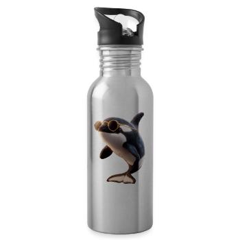 Orca Killer Whale Killer Whale Marine Animals Orcas - Water bottle with straw - silver - Right