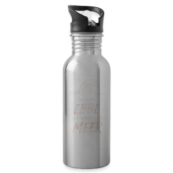 Only At Low Tide Is There Less Sea - Trinkflasche mit integriertem Trinkhalm - Lightsilver - Rechts