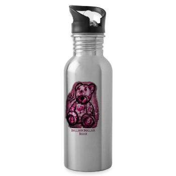BillionDollar Bear Graffiti - Trinkflasche mit integriertem Trinkhalm - Lightsilver - Rechts