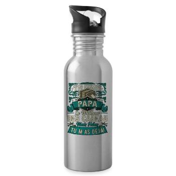 Vintage-Vatertags-Humorgeschenk zum Vater - Trinkflasche mit integriertem Trinkhalm - Lightsilver - Rechts