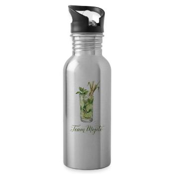 Équipe de enterrement de vie de jeune fille Mojito Barman de cocktails - Gourde avec paille intégrée - argent clair - Droite