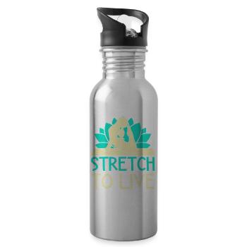 Yoga Stretch To Live Funny Yoga - Water bottle with straw - silver - Right