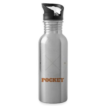 Call Your Pocket Badge - Water bottle with straw - silver - Right