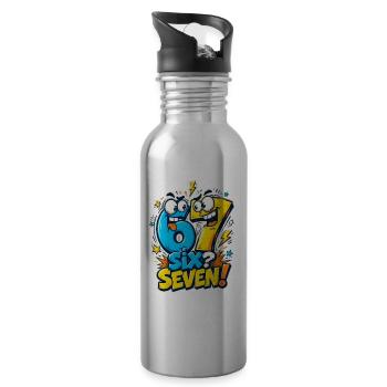 Youth Word 67 Six Seven - Water bottle with straw - silver - Right