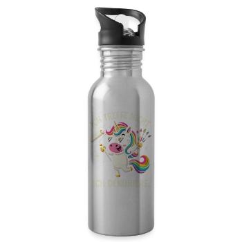 Ich treffe Nicht Ich dekoriere - Trinkflasche mit integriertem Trinkhalm - Lightsilver - Rechts