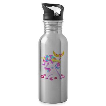 Pastel Gothic - Water bottle with straw - silver - Right