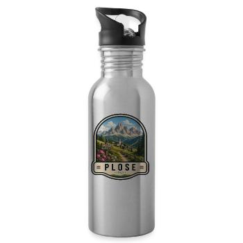 Plose Dolomites Italy Vintage Tour - Water bottle with straw - silver - Right