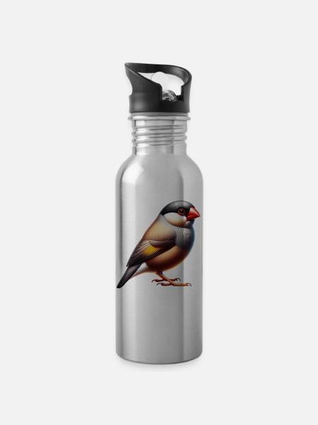 Reisamadine - Trinkflasche mit integriertem Trinkhalm - Lightsilver