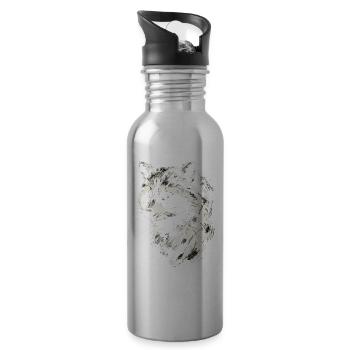 Frecher Waschbär - Trinkflasche mit integriertem Trinkhalm - Lightsilver - Rechts