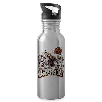 Boo-ted It Halloween-Fußball mit kichernden - Trinkflasche mit integriertem Trinkhalm - Lightsilver - Rechts