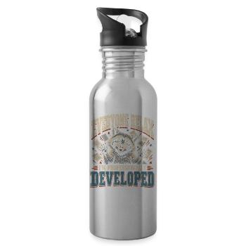 Professionell entwickelter Waschbärprogrammierer - Trinkflasche mit integriertem Trinkhalm - Lightsilver - Rechts
