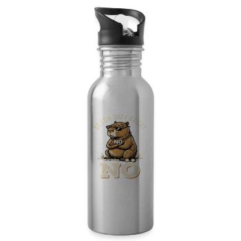 Capybara Bevor Du Fragst No Lustiger Spruch - Trinkflasche mit integriertem Trinkhalm - Lightsilver - Rechts