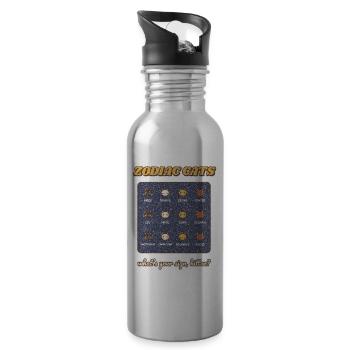 Zodiac-Katzen Alle 12-Sterne-Zeichen - Trinkflasche mit integriertem Trinkhalm - Lightsilver - Rechts