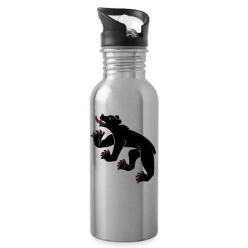 Bernerbär - Trinkflasche mit integriertem Trinkhalm - Lightsilver - Rechts