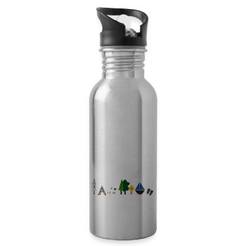 Reisefieber - Trinkflasche mit integriertem Trinkhalm - Lightsilver - Rechts