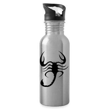 tribal scorpion - Trinkflasche mit integriertem Trinkhalm - Lightsilver - Rechts