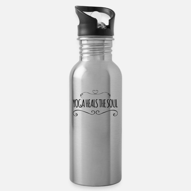 amant de yoga - Gourde avec paille intégrée - argent clair