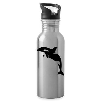 Orca sauter - Gourde avec paille intégrée - argent clair - Droite