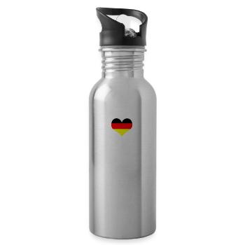 Battement de coeur de l'Allemagne - Gourde avec paille intégrée - argent clair - Droite