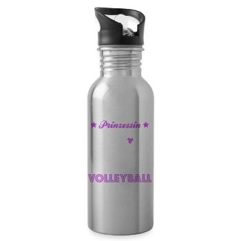 a real princess does not come in the dress but - Water bottle with straw - silver - Right