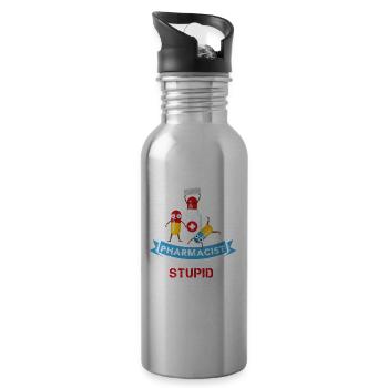 Pharmacist - Geschenk Apotheker Apotheke Prüfung - Trinkflasche mit integriertem Trinkhalm - Lightsilver - Rechts