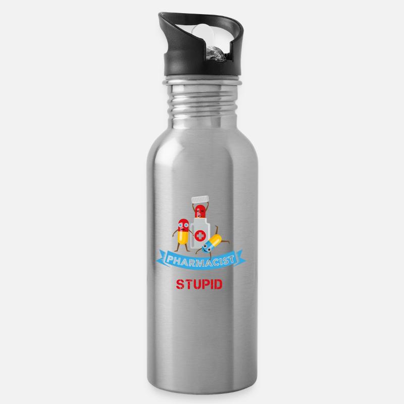 Pharmacist - Geschenk Apotheker Apotheke Prüfung - Trinkflasche mit integriertem Trinkhalm - Lightsilver