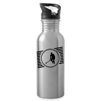 Hockey - Trinkflasche mit integriertem Trinkhalm - Lightsilver - Rechts