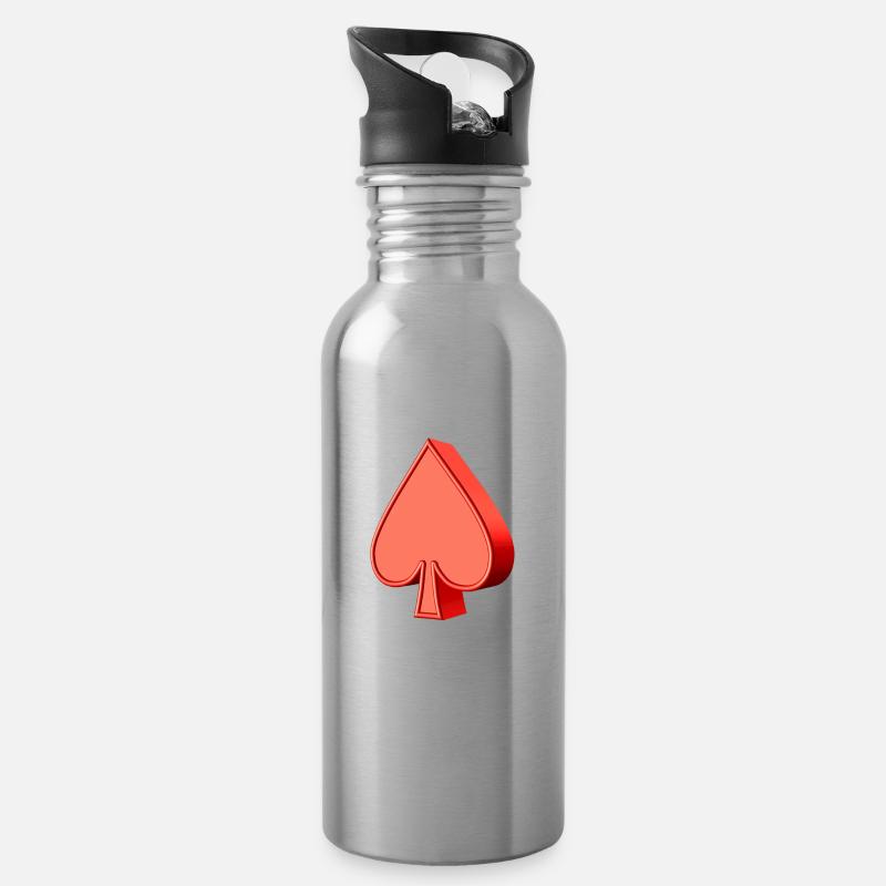 Spades - Pique - Water bottle with straw - silver