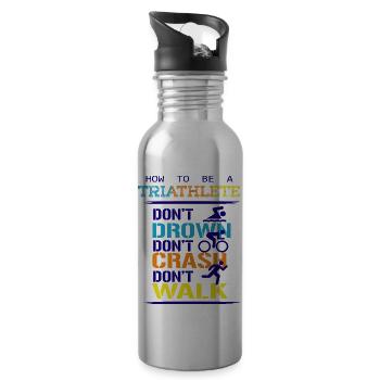 Triathlon - Trinkflasche mit integriertem Trinkhalm - Lightsilver - Rechts