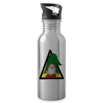Dwarf Dwarfs Elves Fairytale Character Children Baby - Water bottle with straw - silver - Right