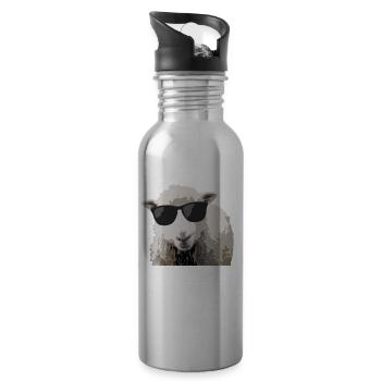 Sheep Style - Water bottle with straw - silver - Right