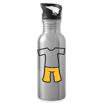 t shirt oberteil kleidung hose anziehen kurze shor - Trinkflasche mit integriertem Trinkhalm - Lightsilver - Rechts