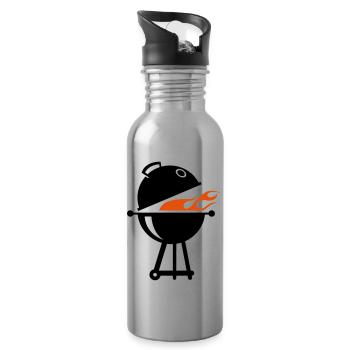 barbecue - Gourde avec paille intégrée - argent clair - Droite
